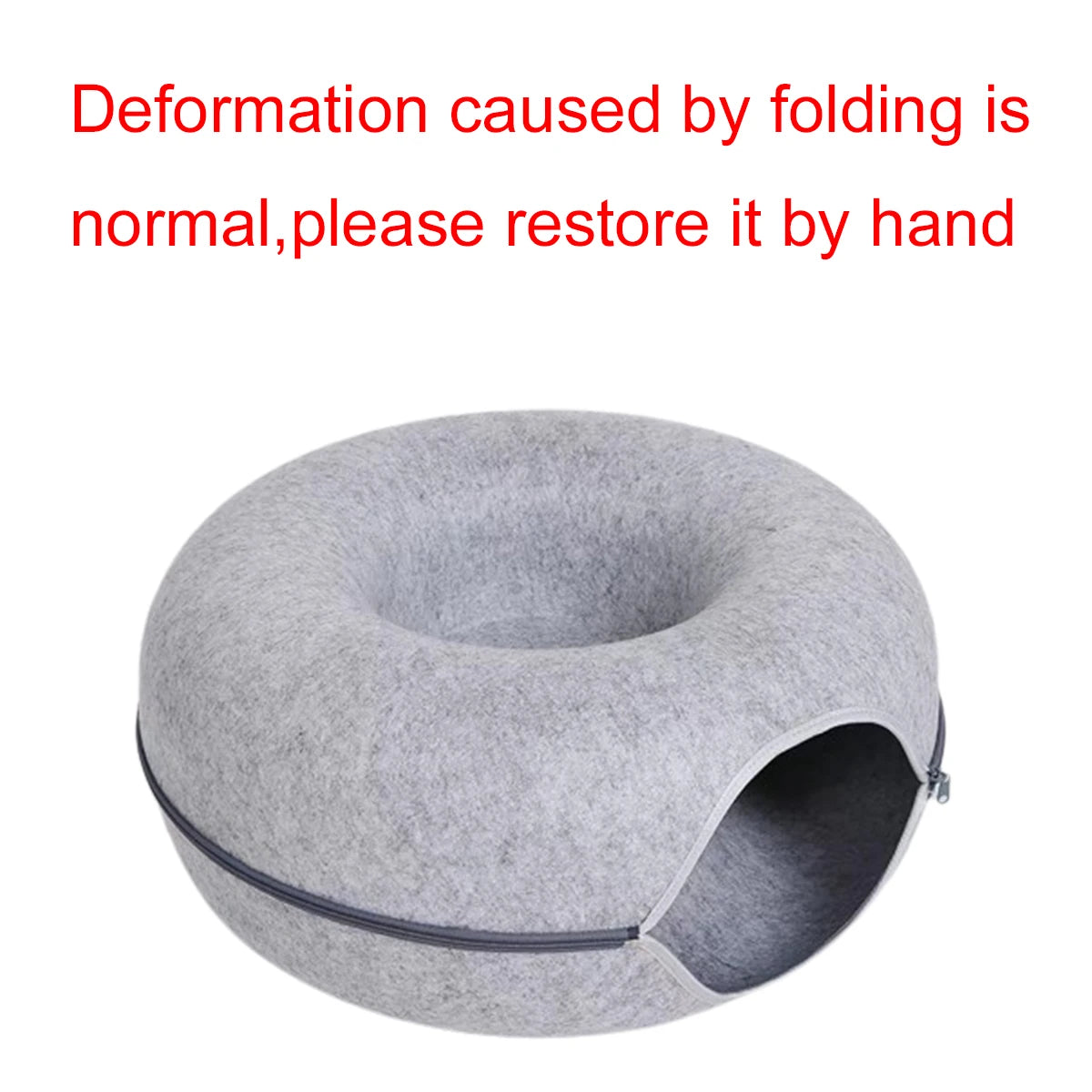 Zavero™ Cat Tunnel Nest Bed — Felt Scratcher Donut Sleeping Toy