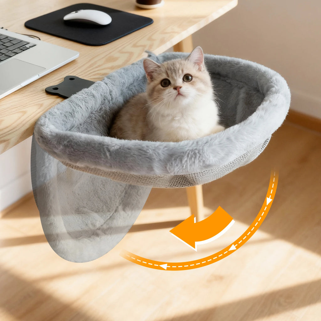 Zavero™ Folding Cat Desk Bed — Space-Saving Hammock Perch