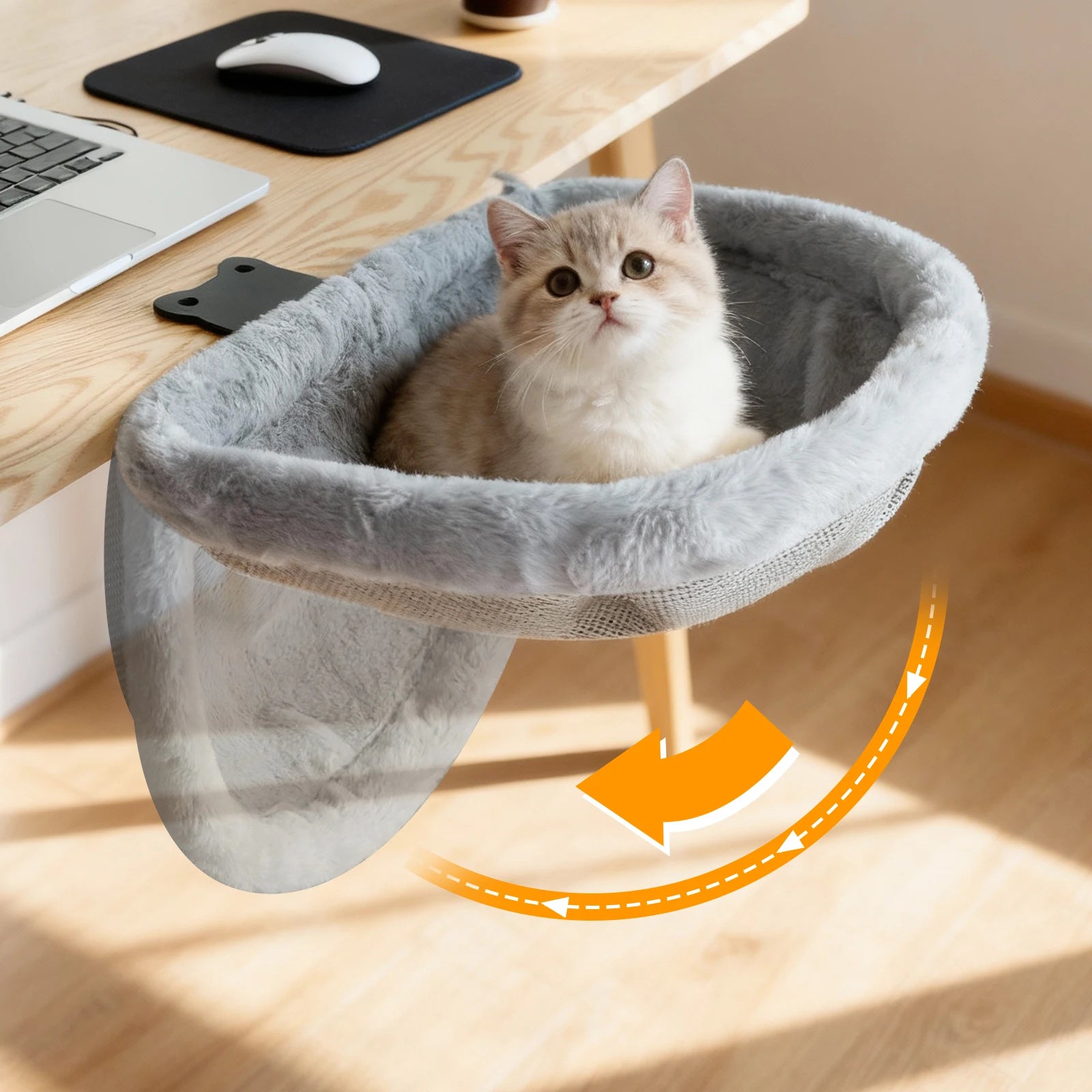 Zavero™ Folding Cat Desk Bed — Space-Saving Hammock Perch