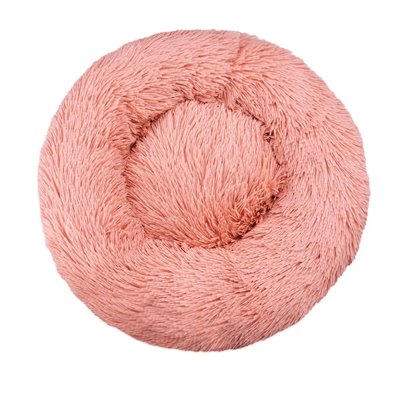 Zavero™ Round Plush Pet Bed — Washable Warm Basket Sofa
