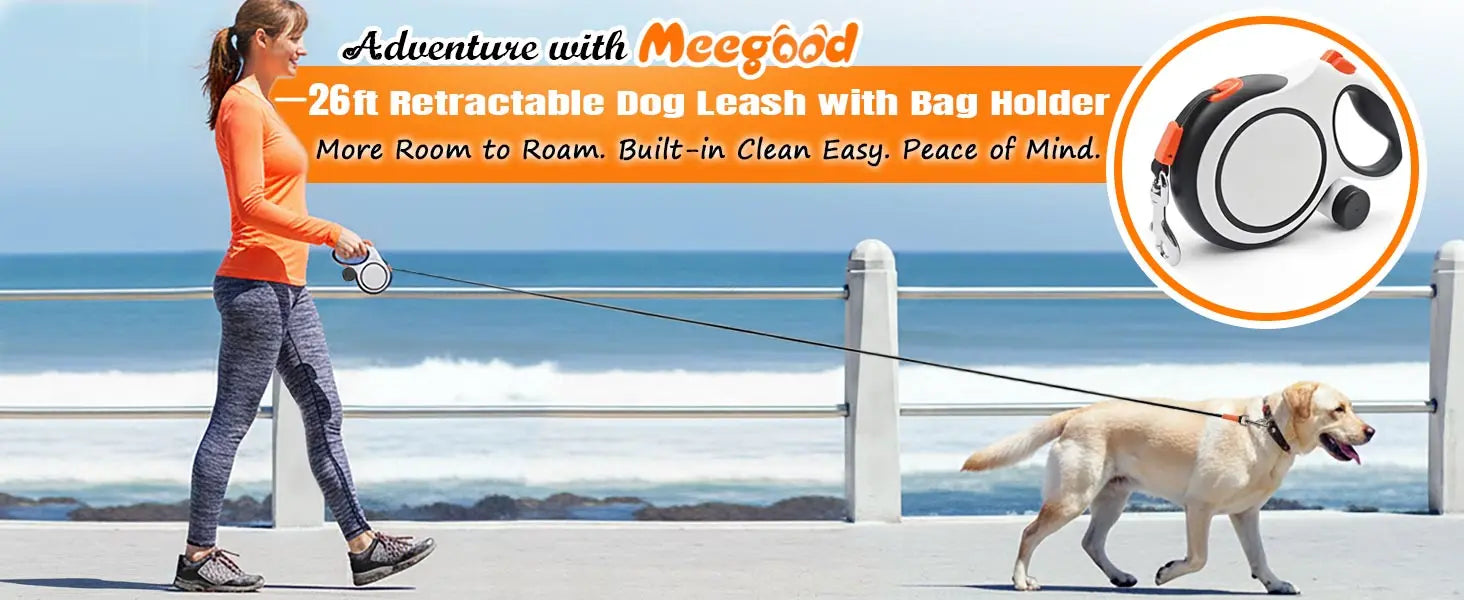 Zavero™ Heavy-Duty Retractable Leash — All-Size Dog Lead