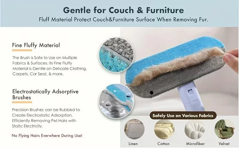 Pet Furniture Hair Remover,Suitable For Sofas,Carpets,Clothes, Bedding,Reusable And Washable Multifunctional Cleaning Brush ﻿