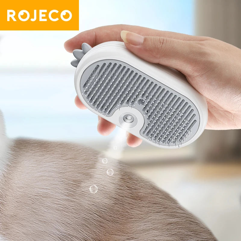 ROJECO Cat Steam Brush Pet Hair Comb Electric Sprayer Cat Hair Brushes for Massage Wireless Cat Dog Hair Brush Grooming Supplies