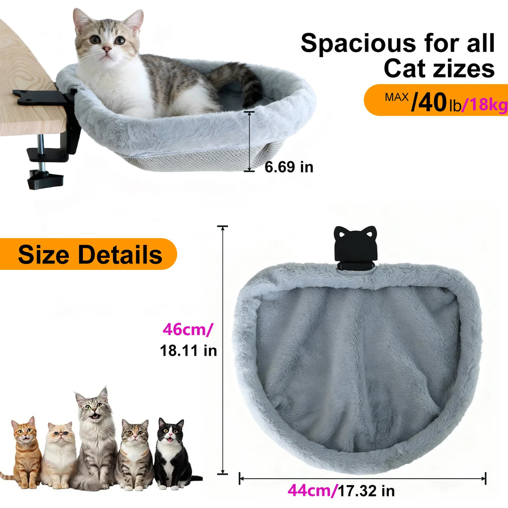 Zavero™ Folding Cat Desk Bed — Space-Saving Hammock Perch