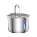 Stainless Steel Cat & Dog Water Fountain 2.2L Ultra Quiet USB Powered Automatic Pet Drinking Fountain Durable for Indoor Pets