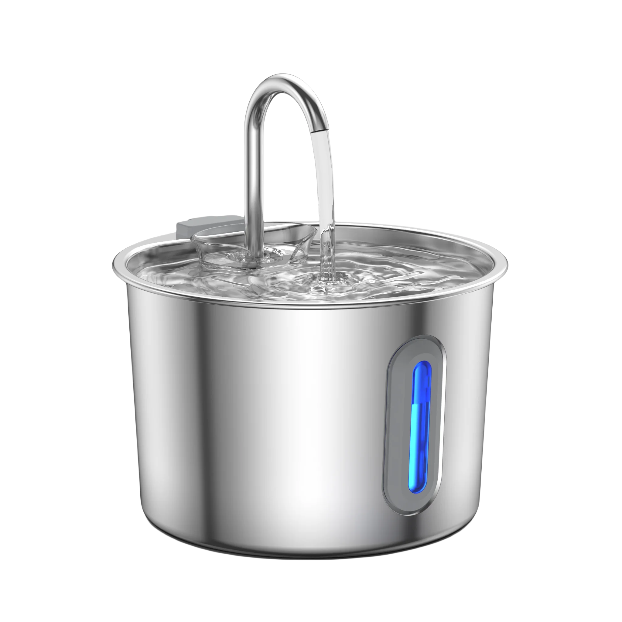 Stainless Steel Cat & Dog Water Fountain 2.2L Ultra Quiet USB Powered Automatic Pet Drinking Fountain Durable for Indoor Pets
