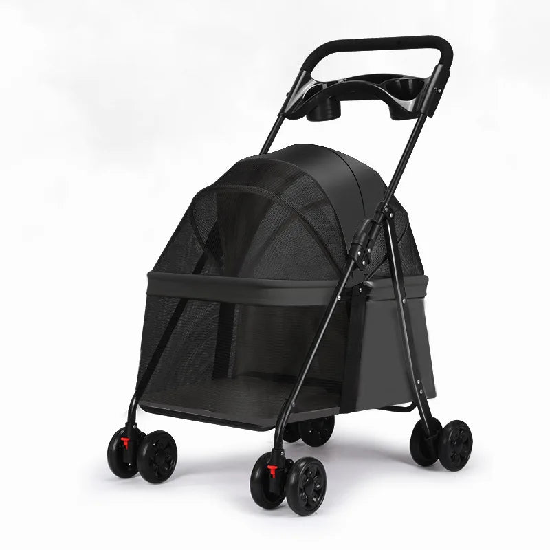Hot Selling Lightweight Pet Cart for Cats Dogs Carts Foldable for Outdoor Use 2 In 1 Pet Strollers Increase Cabin Size