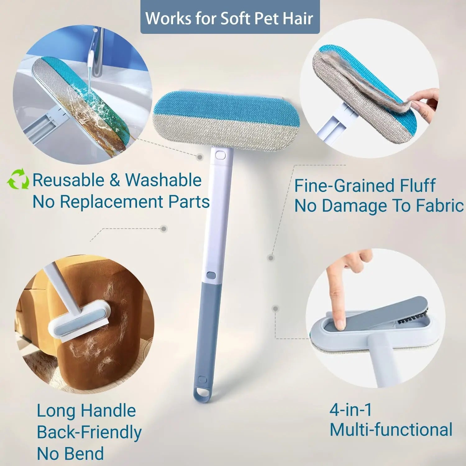 Pet Furniture Hair Remover,Suitable For Sofas,Carpets,Clothes, Bedding,Reusable And Washable Multifunctional Cleaning Brush ﻿