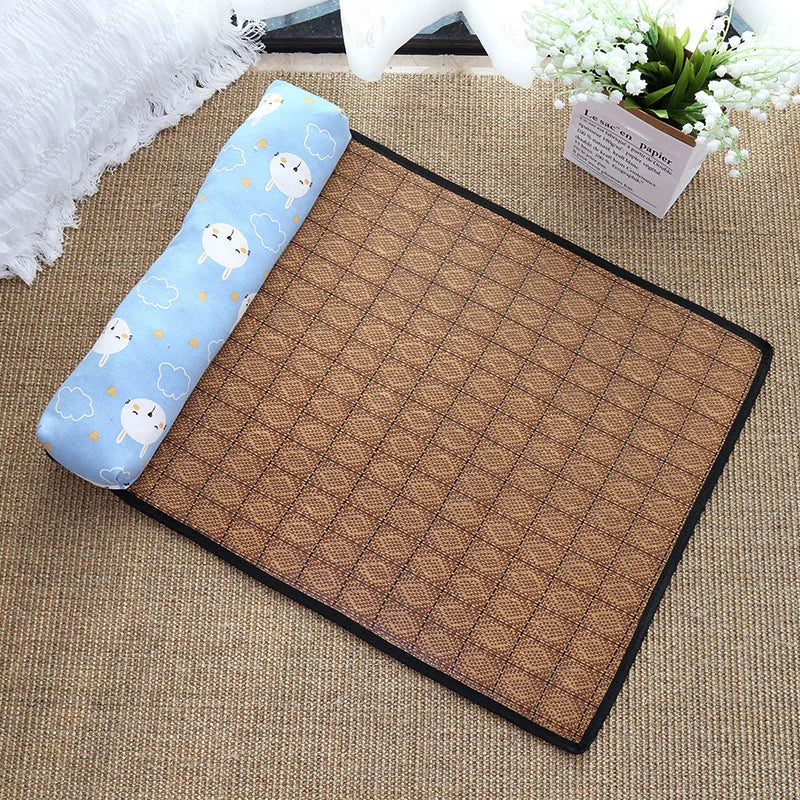 Zavero™ Rattan Cooling Cat Mat — Natural Self-Cool Summer Bed