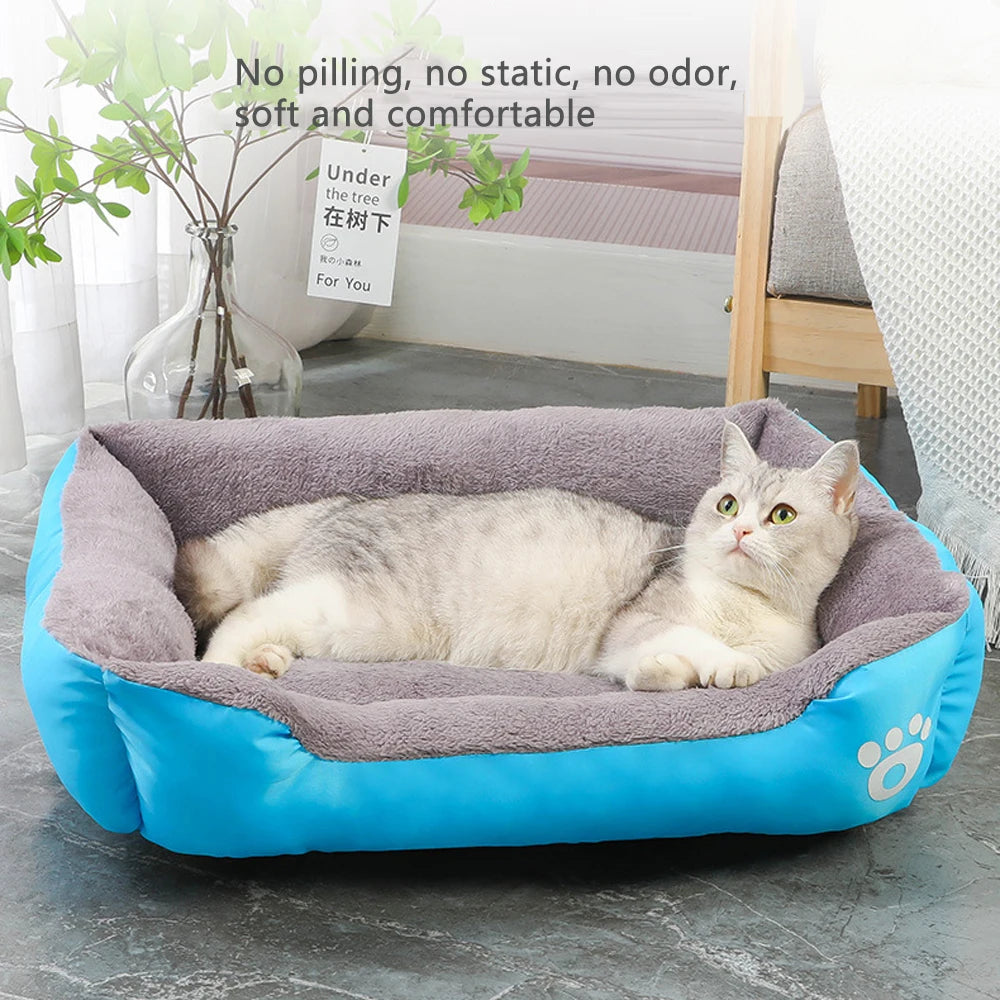 Zavero™ Soft Square Dog Sofa — Washable Warm Kennel Cushion