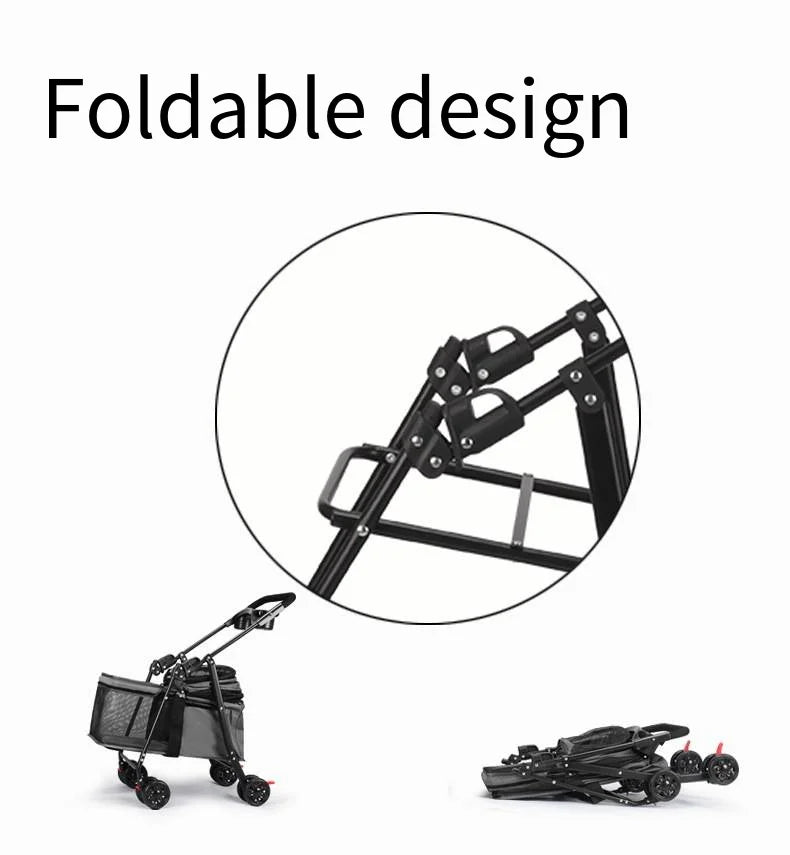 Hot Selling Lightweight Pet Cart for Cats Dogs Carts Foldable for Outdoor Use 2 In 1 Pet Strollers Increase Cabin Size