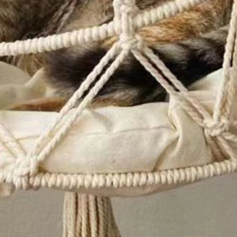 Zavero™ Woven Kitten Hammock — Bohemian Hanging Cat Bed