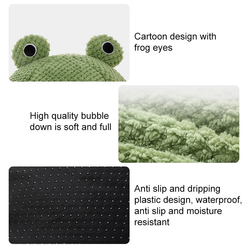 Zavero™ Frog Shape Cat Villa — Semi-Enclosed Warm Plush Nest