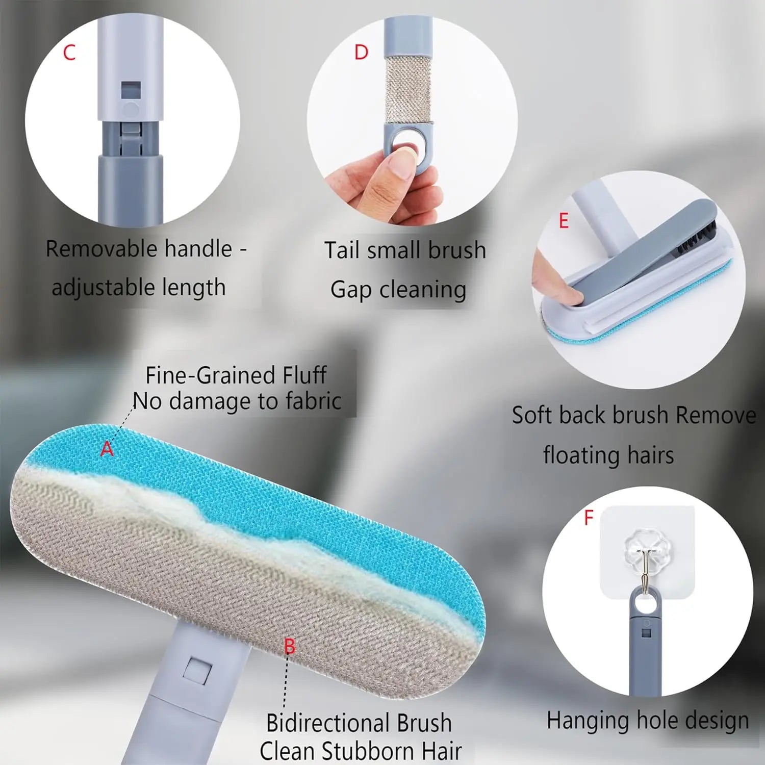 Pet Furniture Hair Remover,Suitable For Sofas,Carpets,Clothes, Bedding,Reusable And Washable Multifunctional Cleaning Brush ﻿