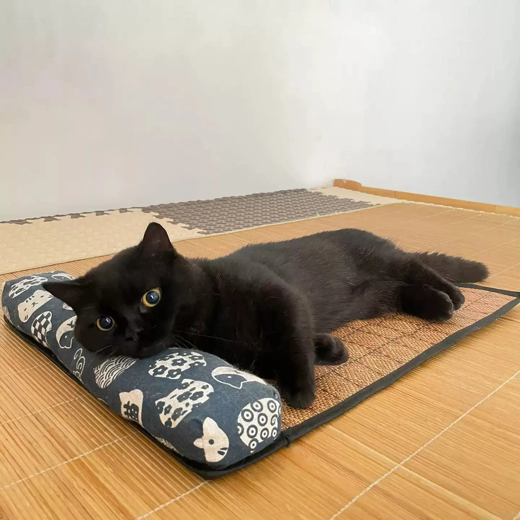 Zavero™ Rattan Cooling Cat Mat — Natural Self-Cool Summer Bed