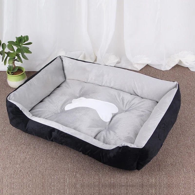 Zavero™ Soft Square Dog Sofa — Washable Warm Kennel Cushion