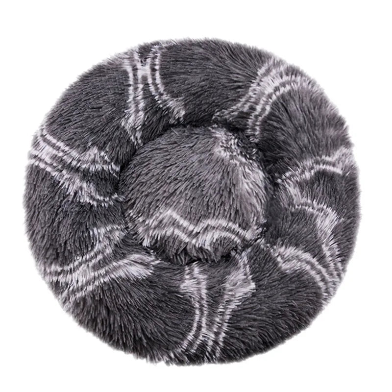Zavero™ Round Plush Pet Bed — Washable Warm Basket Sofa