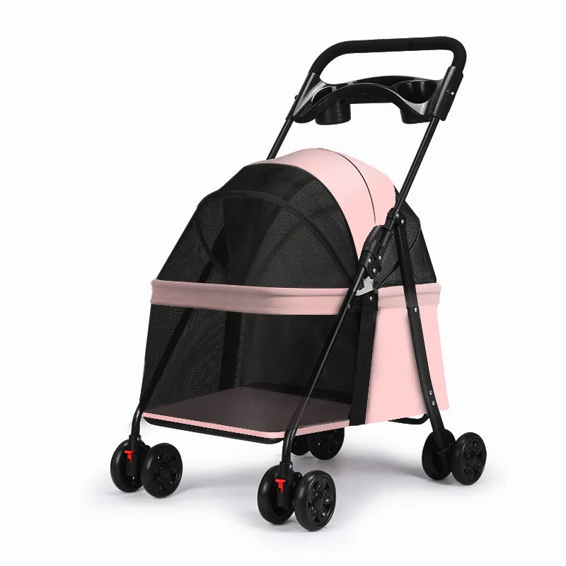 Hot Selling Lightweight Pet Cart for Cats Dogs Carts Foldable for Outdoor Use 2 In 1 Pet Strollers Increase Cabin Size