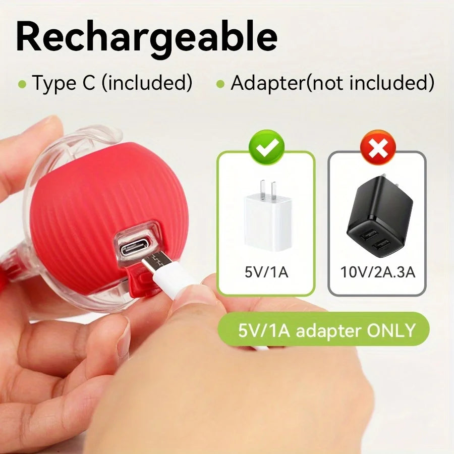 iLMH Cat Interactive Ball Toy Automatic Rolling Ball Faux Tail Rechargeable Smart Pet Electric Toy Pet Training Imitate Mouse