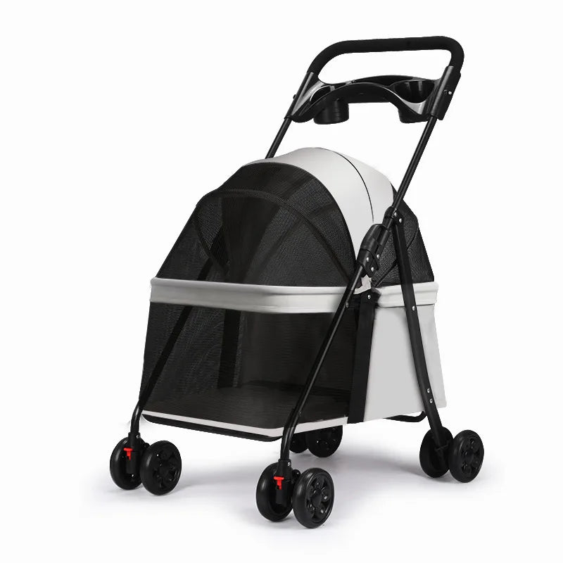Hot Selling Lightweight Pet Cart for Cats Dogs Carts Foldable for Outdoor Use 2 In 1 Pet Strollers Increase Cabin Size