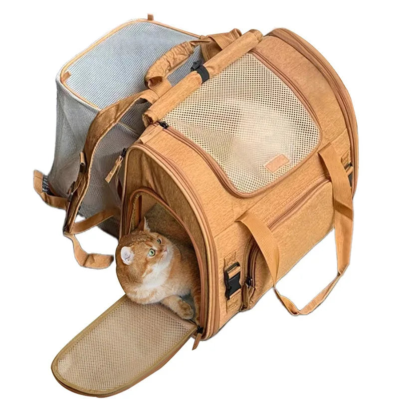 Portable Cat Backpack Expandable Large Capacity Pet Backpack Foldable