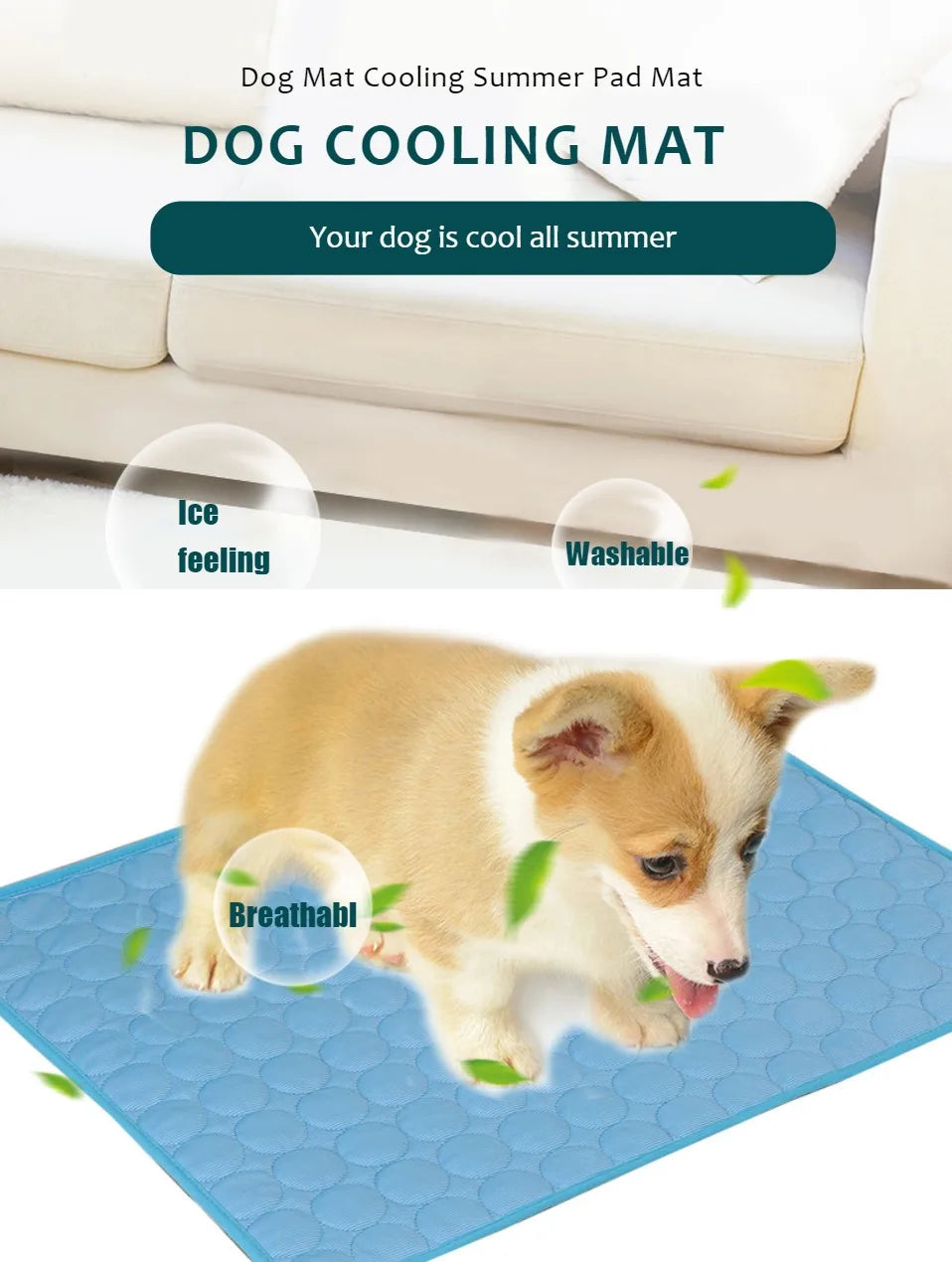 Zavero™ Extra-Large Cooling Mat — Ice Pad Sofa for Dogs & Cats
