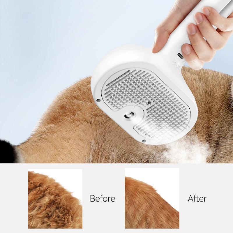 Zavero™ Steam Grooming Brush — Electric Spray Comb for Pets