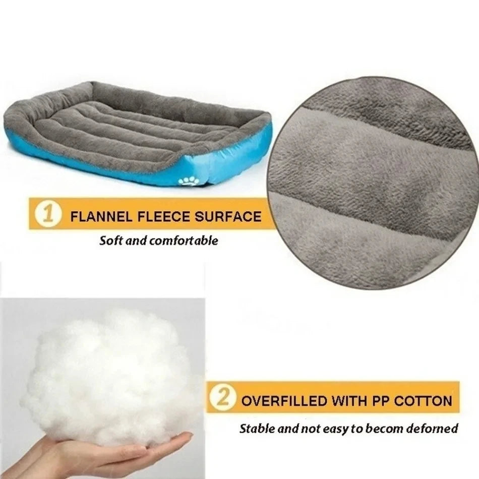 Zavero™ Soft Square Dog Sofa — Washable Warm Kennel Cushion