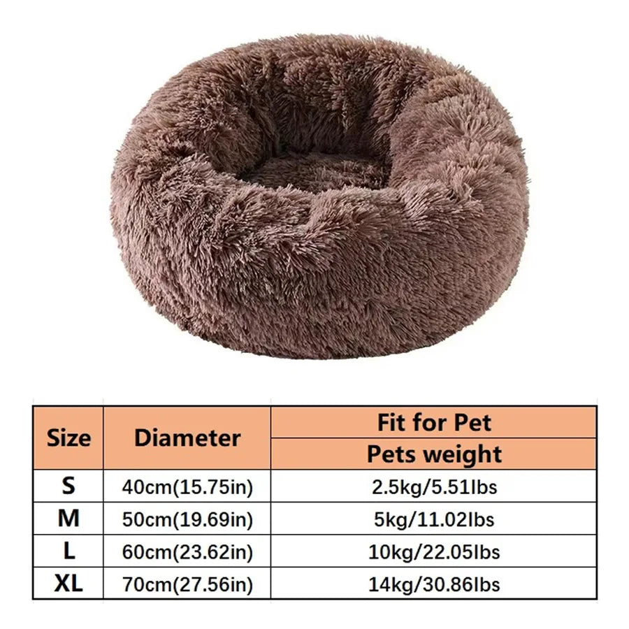Zavero™ Donut Cat Bed — Plush Faux Fur Washable Calm Nest