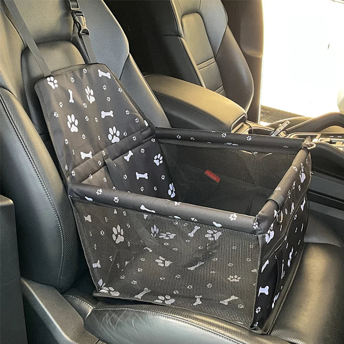 Dog car seat cover foldable hammock pet harness cat bag basket stable and foldable travel pet dog and cat safety car seat