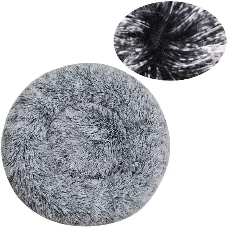 Zavero™ Round Plush Pet Bed — Washable Warm Basket Sofa