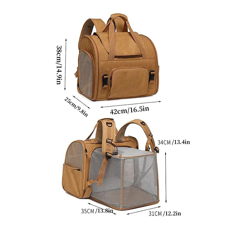 Portable Cat Backpack Expandable Large Capacity Pet Backpack Foldable