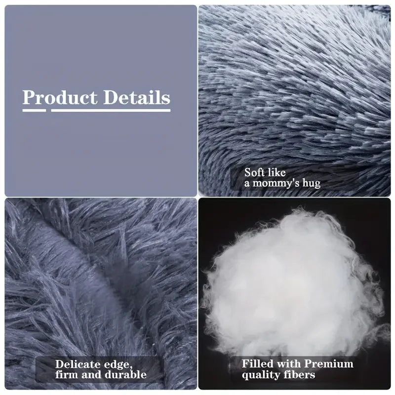 Zavero™ Round Plush Pet Bed — Washable Warm Basket Sofa