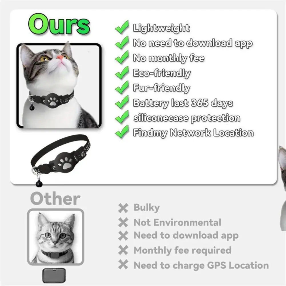 Accurate Positioning Night Reflective Adjustable Collar Pet Tracking GPS Positioning Collar Phone APP Lightweight Cat Tracker