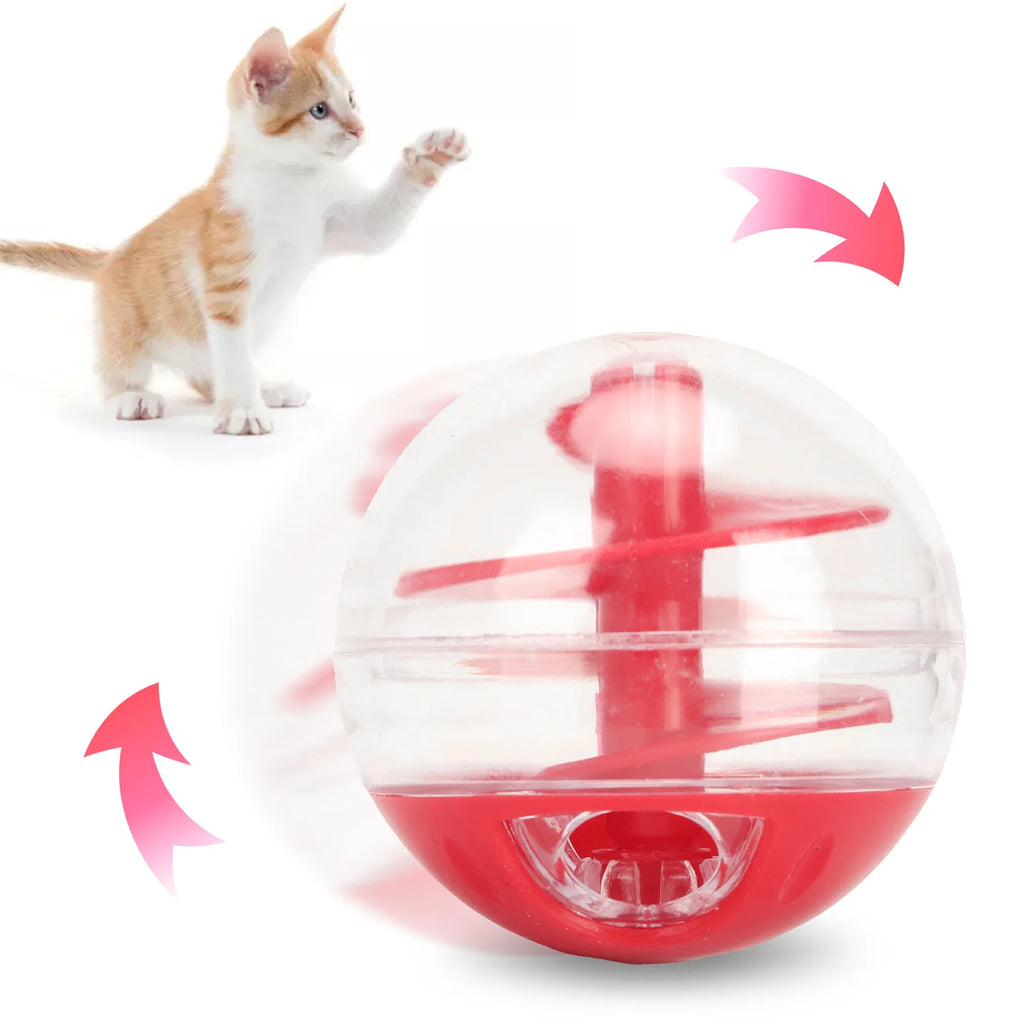 Cat Treat Dispensing Ball Bite Resistant Interactive Pet Slow Feeder Puzzle Ball for Kitten Cat Food Dispensing Ball