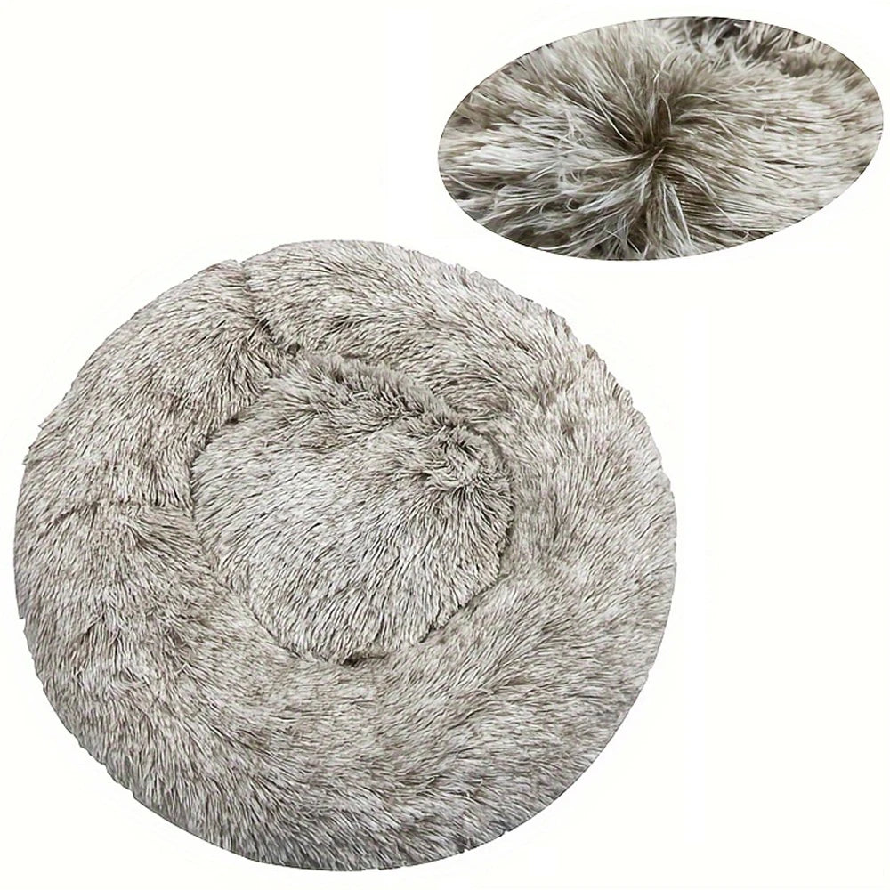 Zavero™ Round Plush Pet Bed — Washable Warm Basket Sofa
