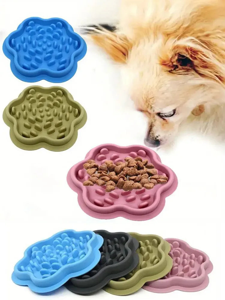 Pet Slow Down Eating Feeder Dish - Interactive Pet Food Bowl - Silicone Material - Suitable for Dogs Cat