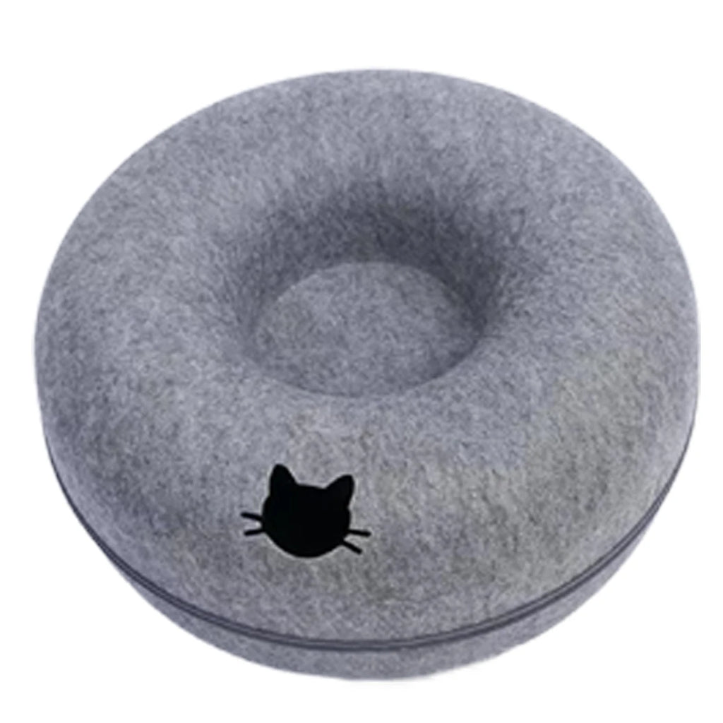 Zavero™ Cat Tunnel Nest Bed — Felt Scratcher Donut Sleeping Toy