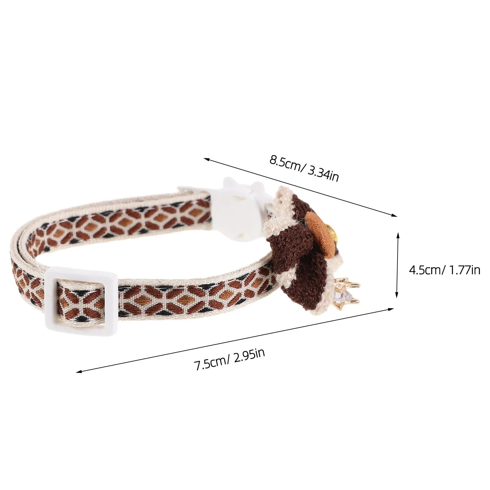 2Pcs Kitten Collar Removable Bow Tie Bell Breakaway Adjustable Safety Elastic Belt Stylish Holiday Cat Pendant Collar