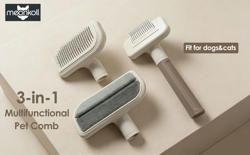 Pet Hair Remover Dog Brush 3 in 1 Undercoat Rake Dog grooming Detangler Slicker Skin Friendly for Puppy Cat Matted Fur Removal