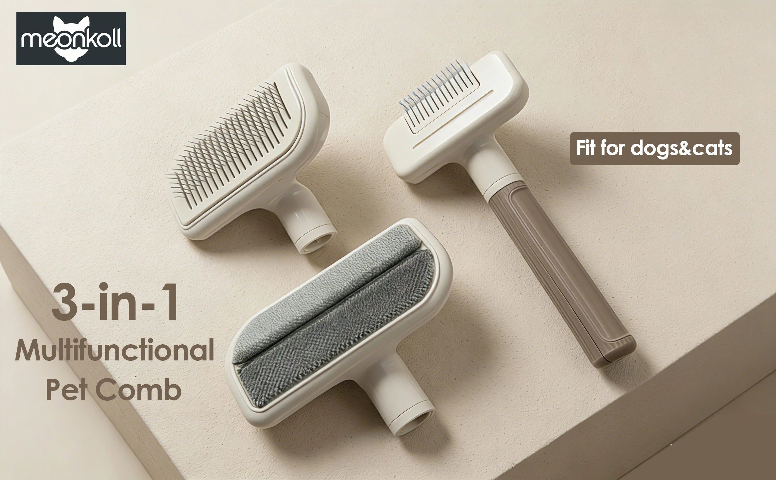 Pet Hair Remover Dog Brush 3 in 1 Undercoat Rake Dog grooming Detangler Slicker Skin Friendly for Puppy Cat Matted Fur Removal