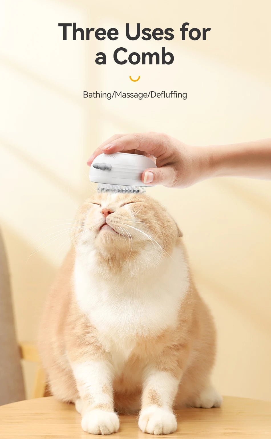 ROJECO Cat Steam Brush Pet Hair Comb Electric Sprayer Cat Hair Brushes for Massage Wireless Cat Dog Hair Brush Grooming Supplies
