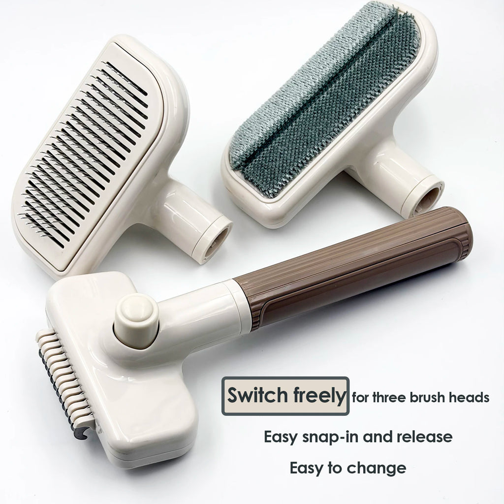 Pet Hair Remover Dog Brush 3 in 1 Undercoat Rake Dog grooming Detangler Slicker Skin Friendly for Puppy Cat Matted Fur Removal