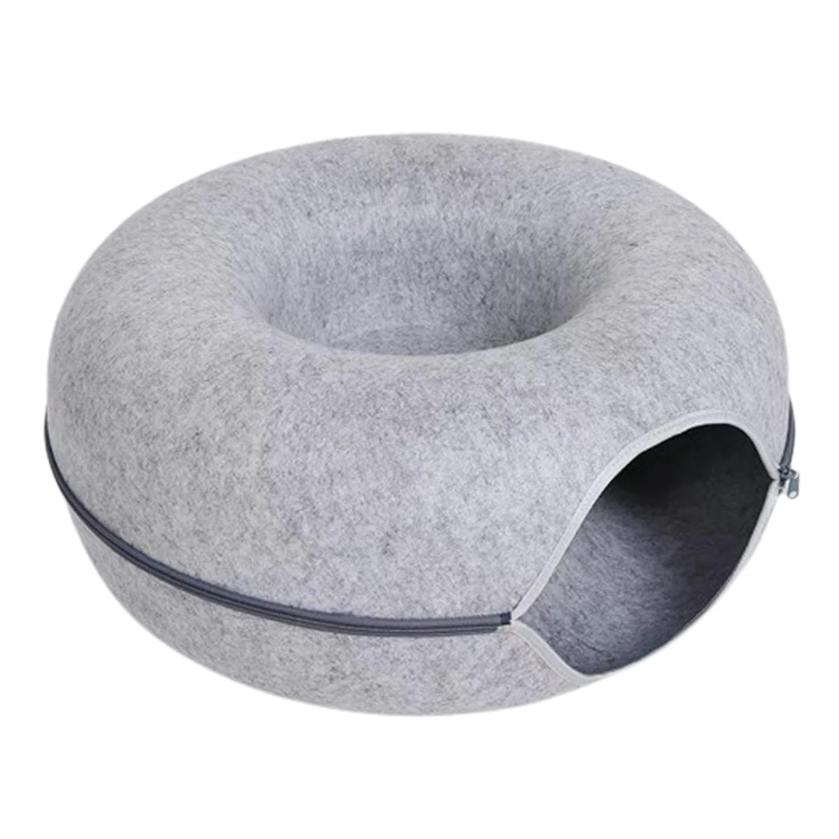 Zavero™ Cat Tunnel Nest Bed — Felt Scratcher Donut Sleeping Toy