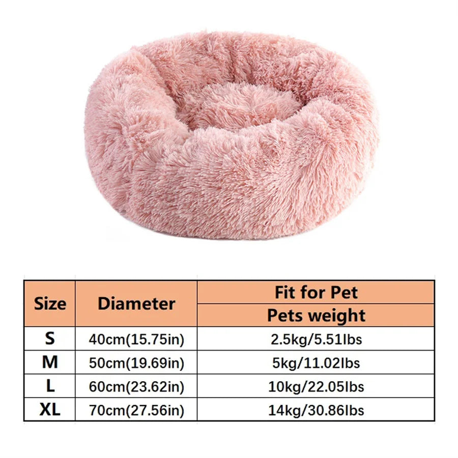 Zavero™ Donut Cat Bed — Plush Faux Fur Washable Calm Nest