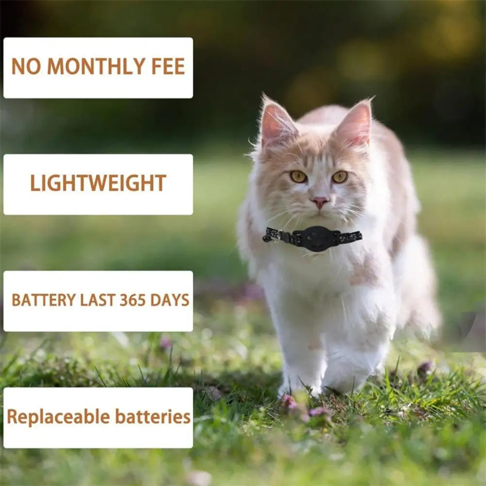 Accurate Positioning Night Reflective Adjustable Collar Pet Tracking GPS Positioning Collar Phone APP Lightweight Cat Tracker