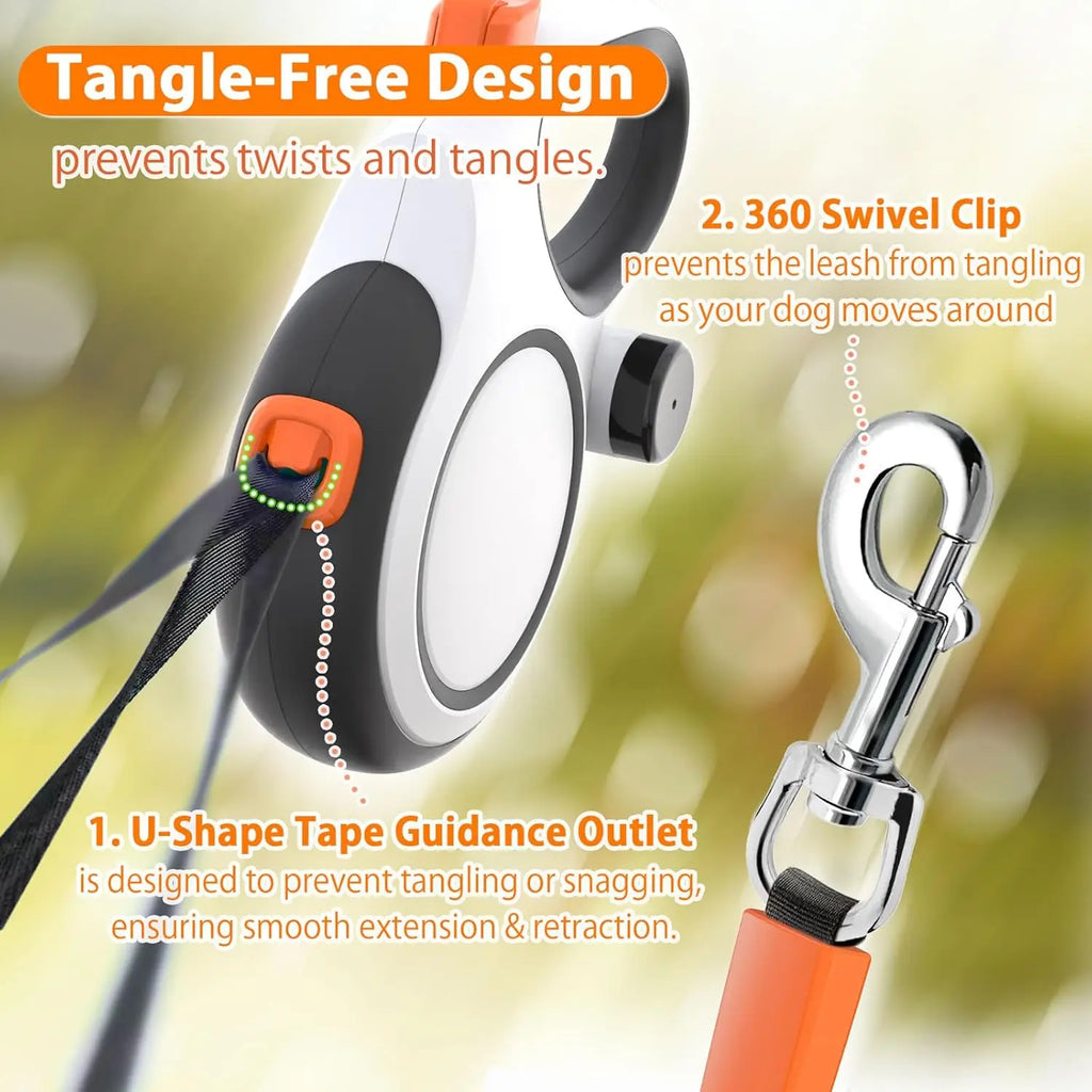Zavero™ Heavy-Duty Retractable Leash — All-Size Dog Lead