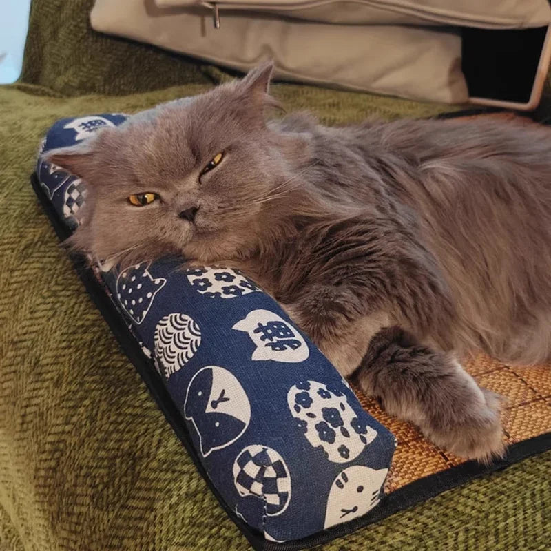Zavero™ Rattan Cooling Cat Mat — Natural Self-Cool Summer Bed