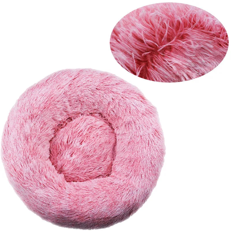 Zavero™ Round Plush Pet Bed — Washable Warm Basket Sofa