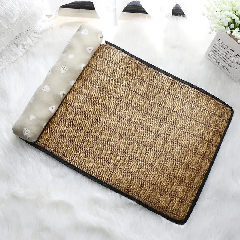 Zavero™ Rattan Cooling Cat Mat — Natural Self-Cool Summer Bed